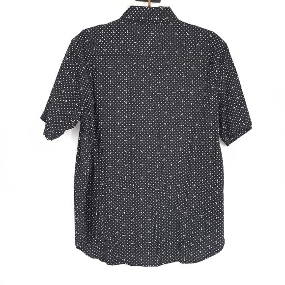 P & K Cuffs Men's Black & White Button Down Short Sleeve Shirt - Size XL - GUC - Picture 2 of 10